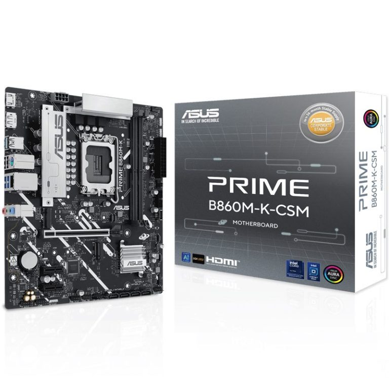 مادربرد ایسوس PRIME B860M-K-CSM DDR5 با سوکت LGA 1851 و چیپست Intel B860