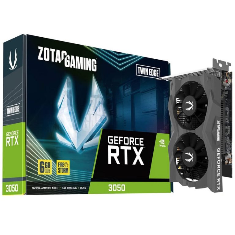 کارت گرافیک Zotac Gaming GeForce RTX 3050 با حافظه 6 گیگابایت GDDR6 و دو فن