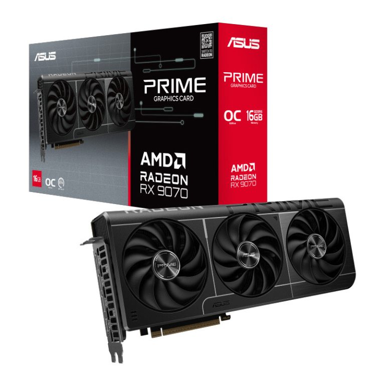 کارت گرافیک ASUS Prime Radeon RX 9070 OC Edition با سه فن