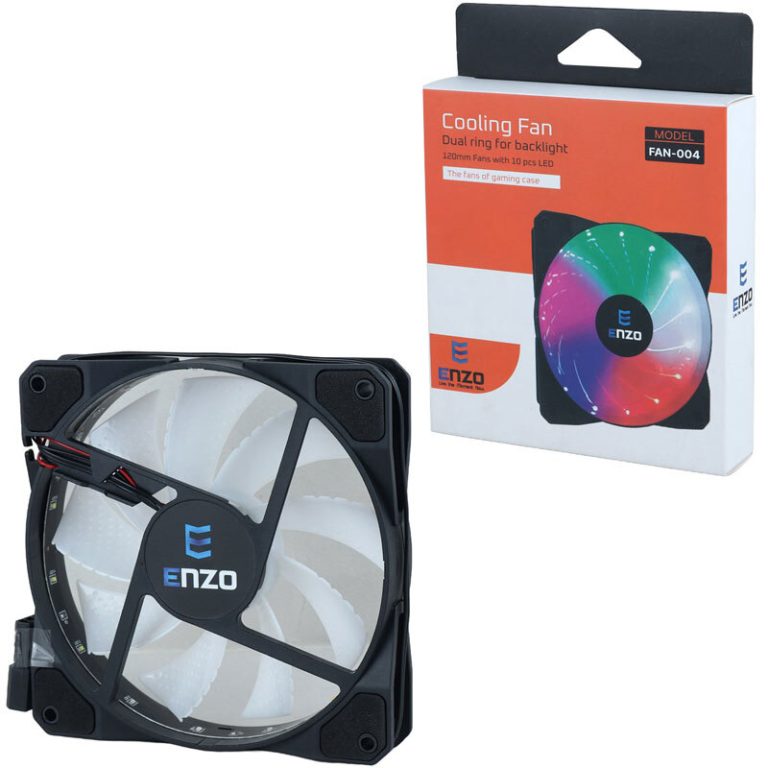 فن کیس انزو FAN-004 RGB سایز 120 میلی‌متری با نورپردازی RGB