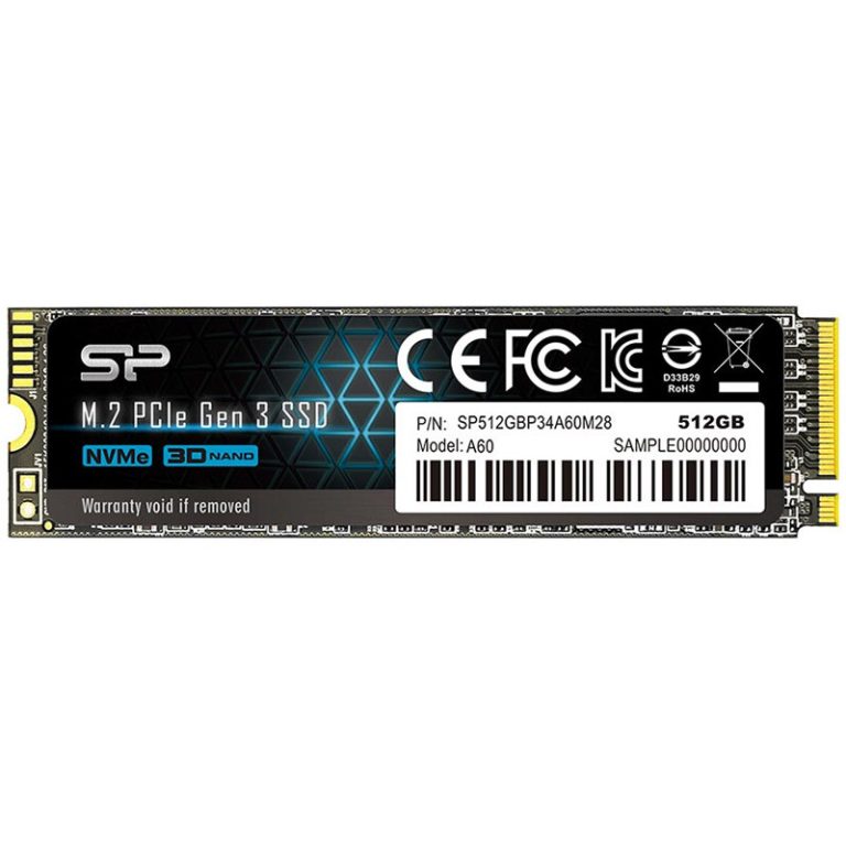 حافظه SSD سیلیکون پاور P34A60 ظرفیت 512 گیگابایت با فرم فاکتور M.2