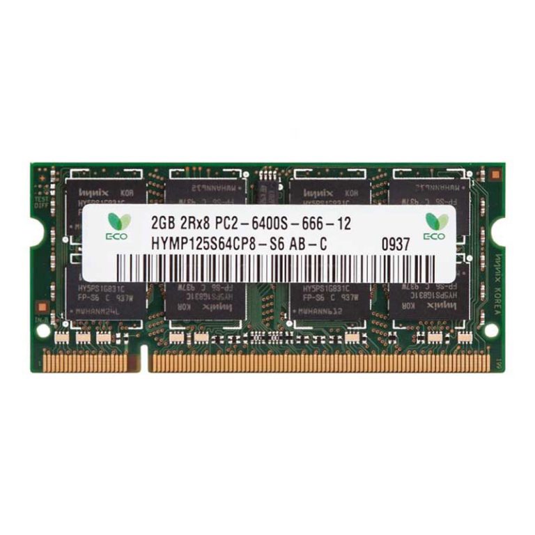 رم لپ تاپ DDR2 2GB 6400S 800MHz تک ماژول با ظرفیت ۲ گیگابایت