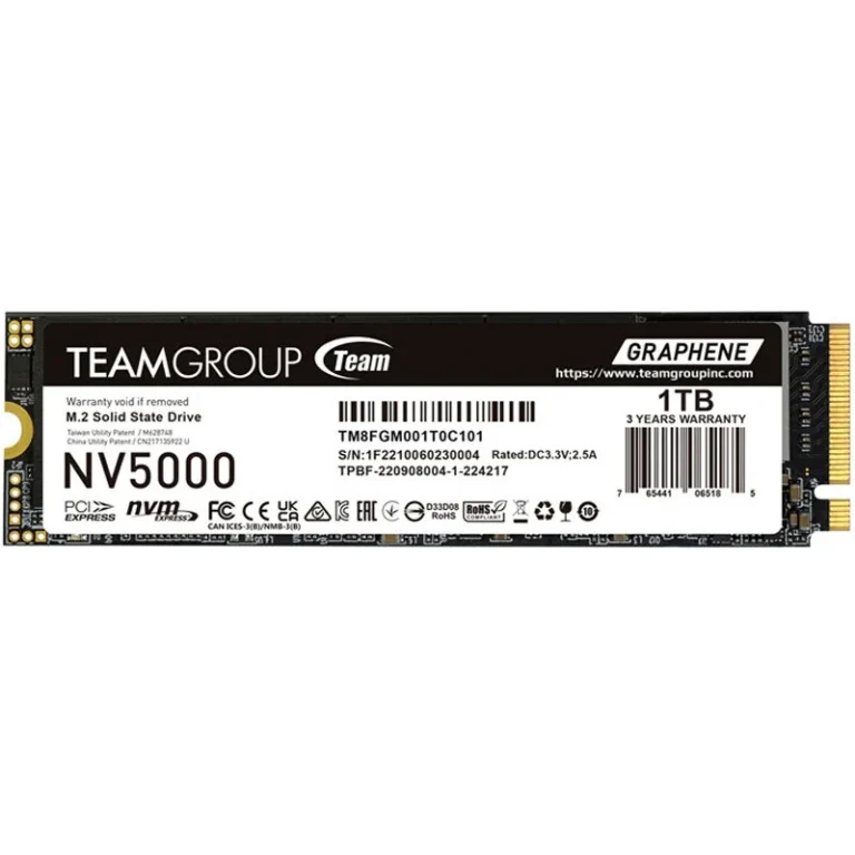 حافظه SSD تیم گروپ TeamGroup NV5000 ظرفیت یک ترابایت با فرم فاکتور M.2
