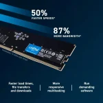 رم کامپیوتر کروشیال U-DIMM DDR5 8GB Single 4800MHz CL40