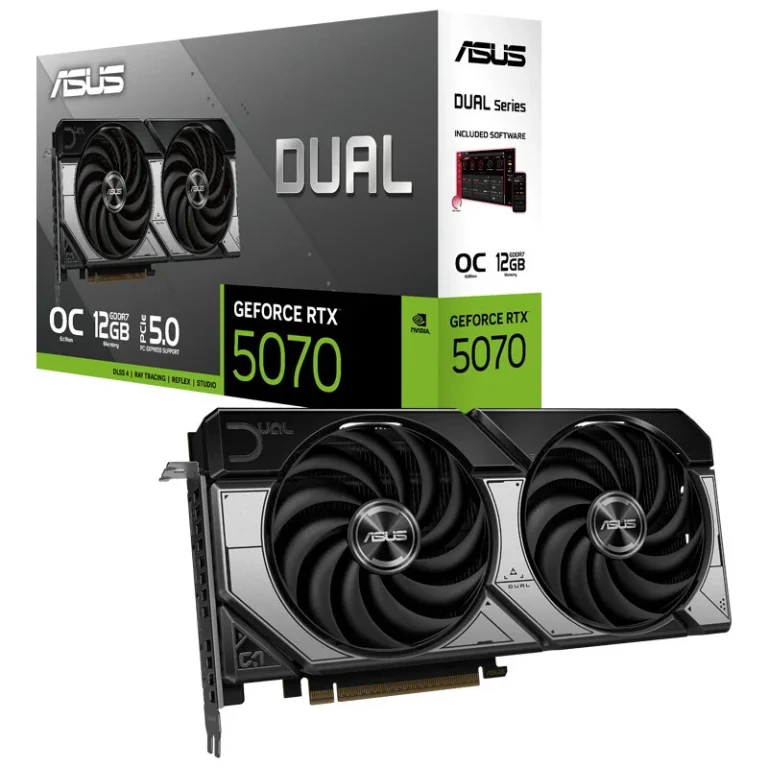 خرید کارت گرافیک ASUS Dual GeForce RTX 5070 OC Edition ایسوس با خنک‌کننده دو فن