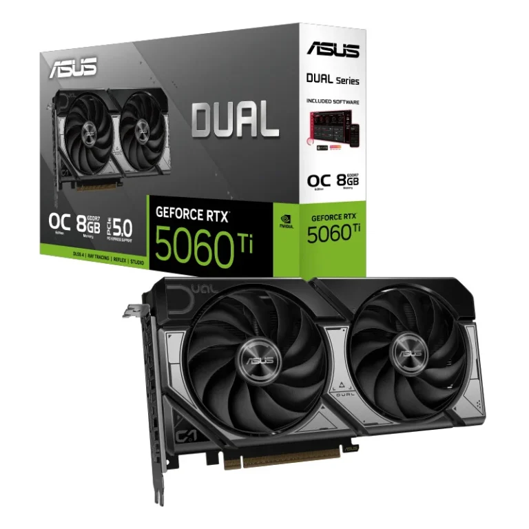 خرید کارت گرافیک ASUS RTX 5060 Ti Dual OC با حافظه 8 گیگابایت GDDR7