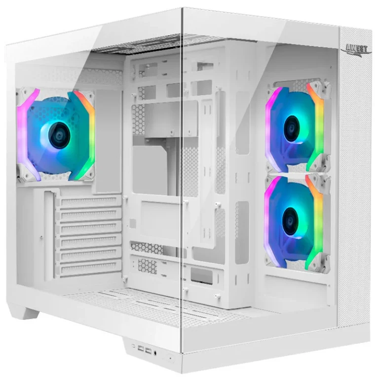 خرید کیس کامپیوتر اوست GT-AQ12-MW با پنجره شیشه‌ای و پورت Type-C