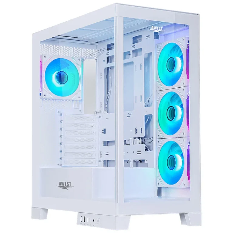 خرید کیس کامپیوتر اوست GT-AQ16-MW با پنل شیشه‌ای و چهار فن نصب‌شده