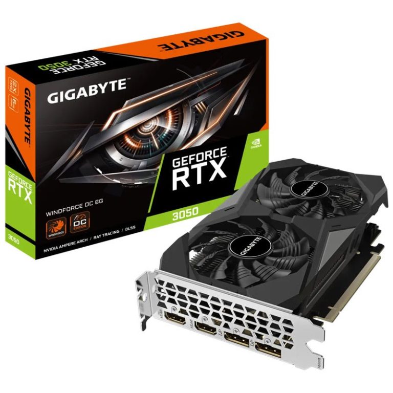 کارت گرافیک Gigabyte GeForce RTX 3050 WINDFORCE OC 6GB با دو فن